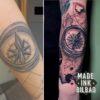 tatuaje brújula mapa tintero pluma