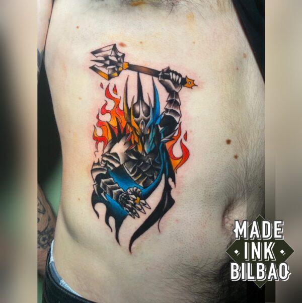 tatuaje tradicional Sauron
