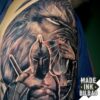 tatuaje león y espartano
