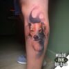 tatuaje pierna retrato perro