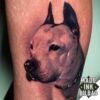 tatuaje pierna retrato perro