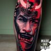 tatuaje pierna samurai