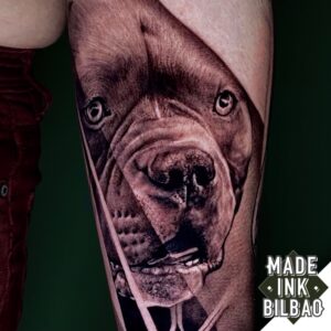 tatuaje retrato perro antebrazo