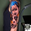 tatuaje brazo retratos perros