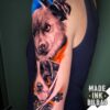 tatuaje brazo retratos perros