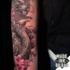 tatuaje japonés dragon cerezo