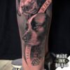 tatuaje pierna retratos perros