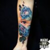 tatuaje cover ojo flores