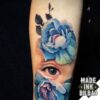 tatuaje cover ojo flores