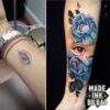 tatuaje cover ojo flores