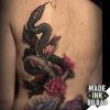 tatuaje cover serpiente flores