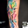 tatuaje acuarela pajaro tiburon