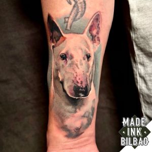 tatuaje retrato color perro