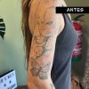 tatuaje cover leopardo flores